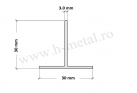 Profil T aluminiu 30x30x3.0 mm 1